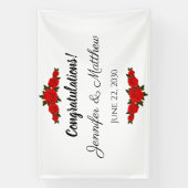 Custom Wedding Glückwunsch Banner Rote Rosen (Vertikal)