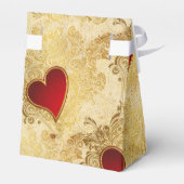 Custom Wedding Gold Red Hearts Classic Favor Box Geschenkschachtel (Rückseite)