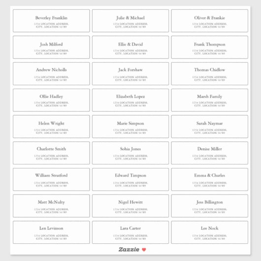 Custom Wedding Guest Address Labels (Blatt)