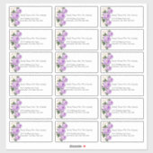 Custom Wedding Guest Address Labels Lila floral (Blatt)