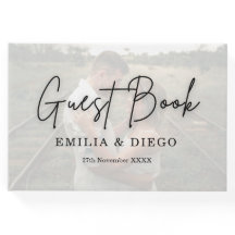 Custom Wedding Guest Book mit Couple's Foto