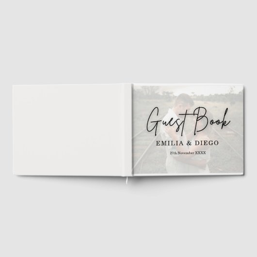 Custom Wedding Guest Book mit Couple's Foto Gästebuch (Voll)