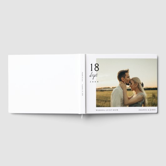 Custom Wedding Guest Book mit Foto Gästebuch (Voll)