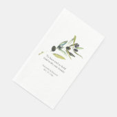 Custom Wedding Guest Towels Olive Branch Serviette (Ecke)