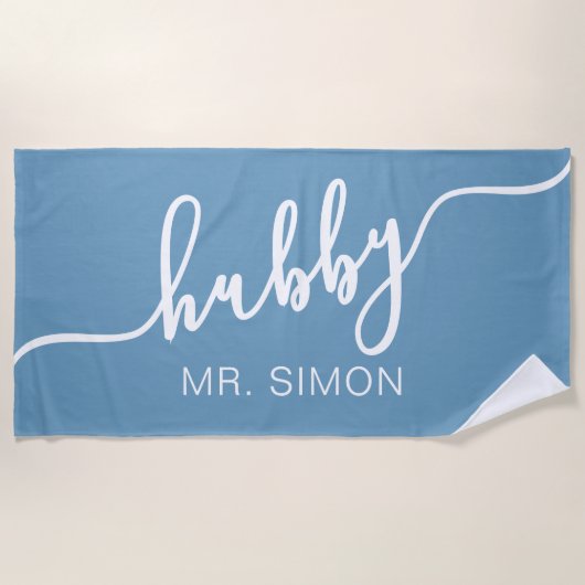 Custom Wedding Hubby Beach Handtuch (Vorderseite)