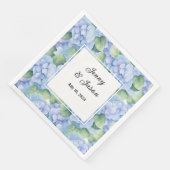 Custom Wedding Hydrangea Paper Napkins Serviette (Ecke)