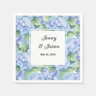 Custom Wedding Hydrangea Paper Napkins Serviette