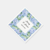 Custom Wedding Hydrangea Paper Napkins Serviette (Ecke)