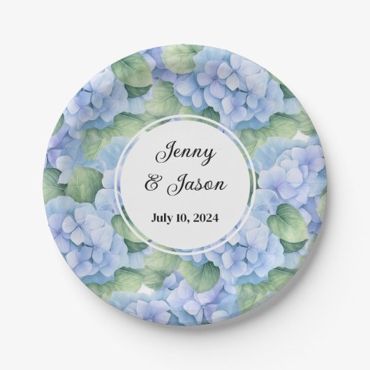 Custom Wedding Hydrangea Paper Teller (Vorderseite)