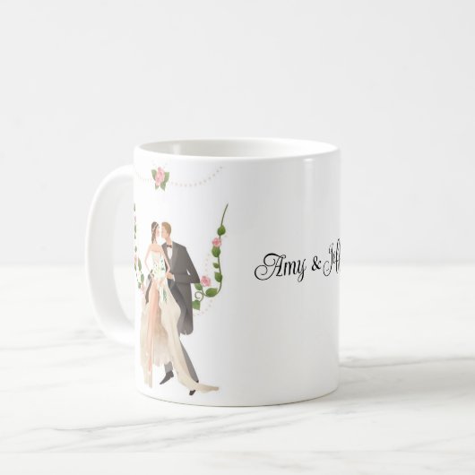 Custom Wedding Kaffeetasse (Vorderseite Links)