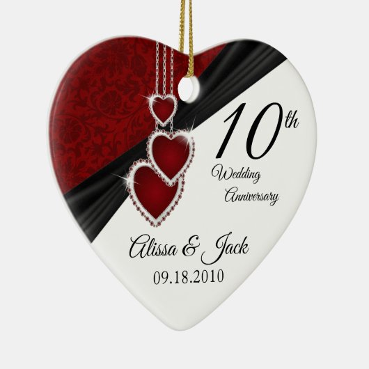 Custom Wedding 💕 Keepsake Keramik Ornament (Rechts)