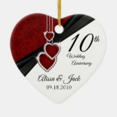 Custom Wedding 💕 Keepsake Keramik Ornament (Vorne)