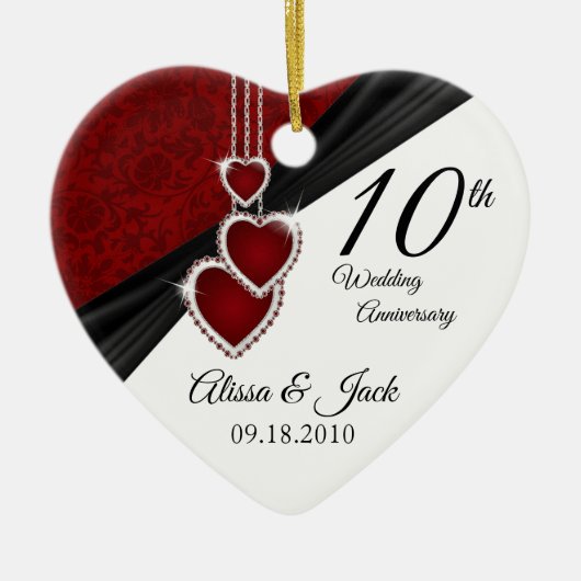 Custom Wedding 💕 Keepsake Keramik Ornament (Vorne)