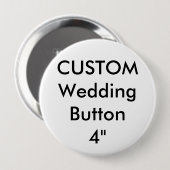 Custom Wedding Large 4" Round Button Button (Vorne & Hinten)