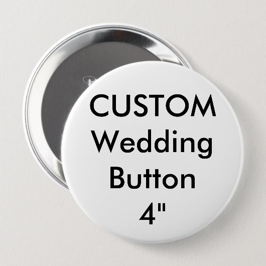 Custom Wedding Large 4" Round Button Button (Vorne & Hinten)