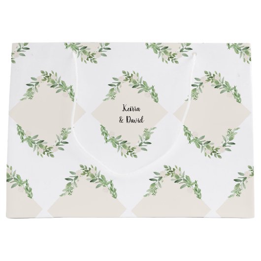 Custom Wedding Large Gift Bag Große Geschenktüte (Vorderseite)