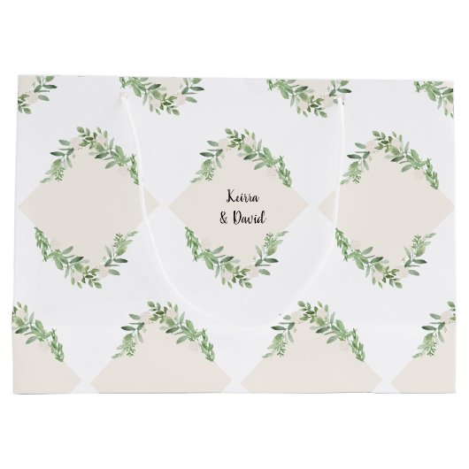 Custom Wedding Large Gift Bag Große Geschenktüte (Rückseite)