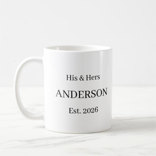 Custom Wedding Last Name Coffee Gift Kaffeetasse (Links)