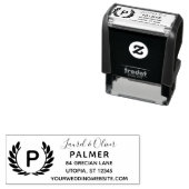 Custom Wedding Laurel Wreath Rücksendeadresse Permastempel (Beispiel)