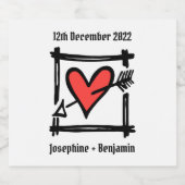 Custom Wedding Liebe Herz Black & Red Flasche Labe Bierflaschenetikett (Einzelnes Label)