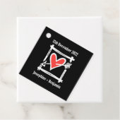 Custom Wedding Liebe Herz Schwarz & Rot Geschenkanhänger (Beispiel)