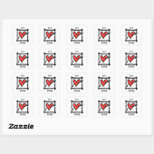 Custom Wedding Liebe Herz Schwarz und Rot Sticker (Blatt)