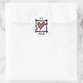 Custom Wedding Liebe Herz Schwarz und Rot Sticker (Tasche)