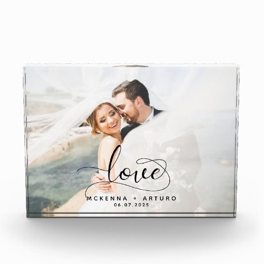 Custom Wedding Liebe Script Fotoblock (Vorderseite)