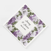 Custom Wedding Lilacs Paper Napkins Serviette (Ecke)