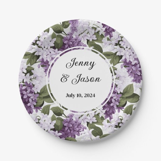 Custom Wedding Lilacs Paper Teller (Vorderseite)