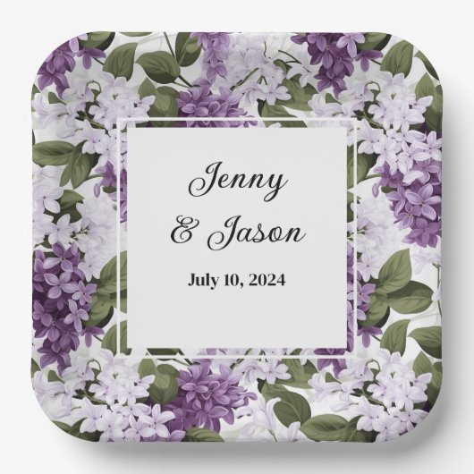 Custom Wedding Lilacs Paper Teller (Vorderseite)
