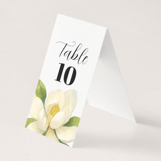 Custom Wedding Magnolia Blume Tischnummer (Vorderseite)