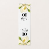 Custom Wedding Magnolia Blume Tischnummer (Außenseite Aufgefaltet)