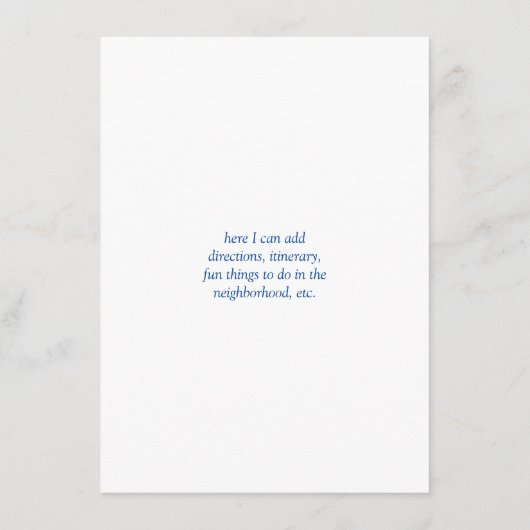 Custom Wedding Map Begleitkarte (Rückseite)