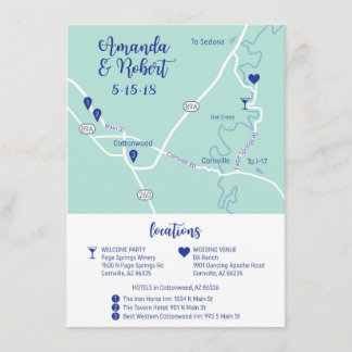 Custom Wedding Map Begleitkarte