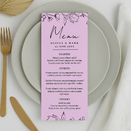 Custom Wedding Menu – Starter, Entrées & Dessert Menükarte