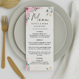 Custom Wedding Menu - Vorspeise, Entrées & Dessert Menükarte