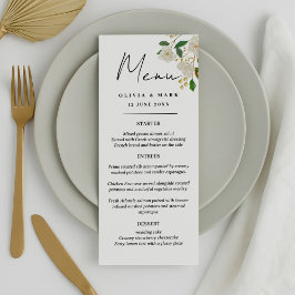 Custom Wedding Menu - Vorspeise, Entrées & Dessert Menükarte