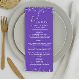 Custom Wedding Menu - Vorspeise, Entrées & Dessert Menükarte
