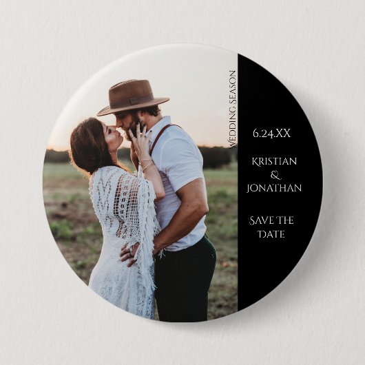 Custom Wedding Message 3" Foto Button (Vorderseite)