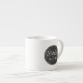 Custom Wedding Monogram Chalkboard Style Espressotasse (Vorderseite Rechts)