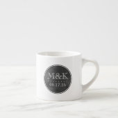 Custom Wedding Monogram Chalkboard Style Espressotasse (Rechts)