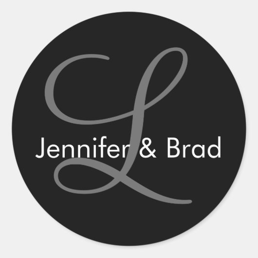 Custom Wedding Monogram Favor & Envelope Sticker (Vorderseite)