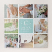 Custom Wedding Monogram Foto Collage Puzzle (Vertikal)
