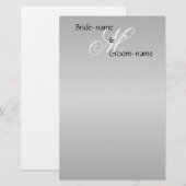 Custom Wedding Monogram Gray Black and White Briefpapier (Vorne/Hinten)