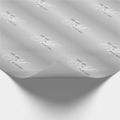 Custom Wedding Monogram Gray Black and White Geschenkpapier (Ecke)