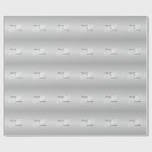 Custom Wedding Monogram Gray Black and White Geschenkpapier (Flach)