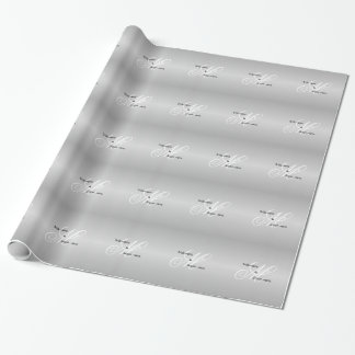 Custom Wedding Monogram Gray Black and White Geschenkpapier