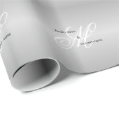 Custom Wedding Monogram Gray Black and White Geschenkpapier (Rolleneckpunkt)