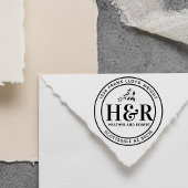 Custom Wedding Monogram Rücksendeadresse Round Permastempel